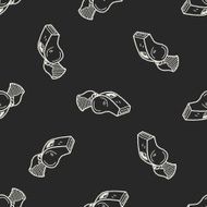 Whistle doodle seamless pattern background N2