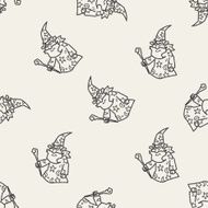 wizard doodle seamless pattern background
