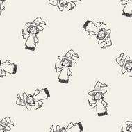 wizard doodle seamless pattern background N2