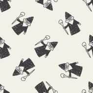 wizard doodle seamless pattern background N3