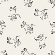 wizard doodle seamless pattern background N4