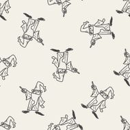 wizard doodle seamless pattern background N5