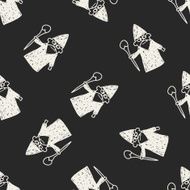 wizard doodle seamless pattern background N9