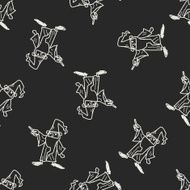 wizard doodle seamless pattern background N11