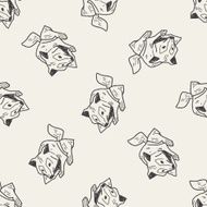 wolf doodle seamless pattern background