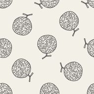 melon doodle seamless pattern background