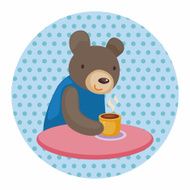 animal having afternoon tea theme elements N26