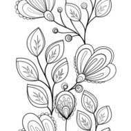 Vector Seamless Monochrome Floral Pattern N195