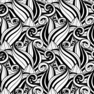 Vector Seamless Monochrome Floral Pattern N198