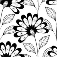 Vector Seamless Monochrome Floral Pattern N199