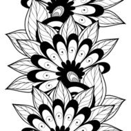 Vector Seamless Monochrome Floral Pattern N200