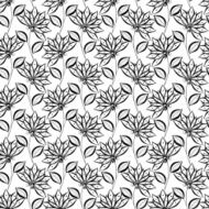 Vector Seamless Monochrome Floral Pattern N201