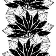 Vector Seamless Monochrome Floral Pattern N202