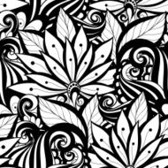 Vector Seamless Monochrome Floral Pattern N203