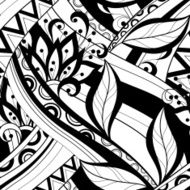 Vector Seamless Monochrome Floral Pattern N204