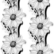Vector Seamless Monochrome Floral Pattern N205