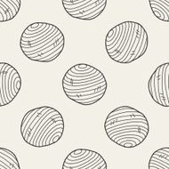 yoga ball doodle seamless pattern background