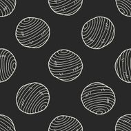 yoga ball doodle seamless pattern background N2
