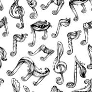 Seamless vintage music pattern