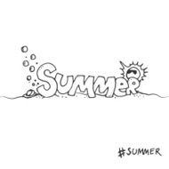 Hand drawn graphical lettering summer