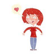 cartoon woman in love
