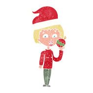 cartoon woman ready for christmas