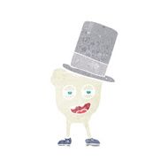 cartoon tooth with top hat