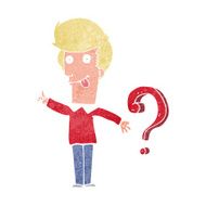 cartoon man with question