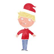 cartoon boy in santa hat