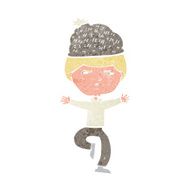 cartoon man wearing winter hat