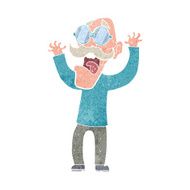 cartoon old man in glasses