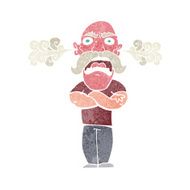 cartoon furious man with red face