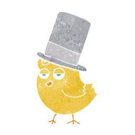 cartoon bird in top hat