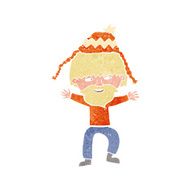 cartoon hipster man in hat