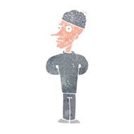 cartoon man wearing winter hat N4