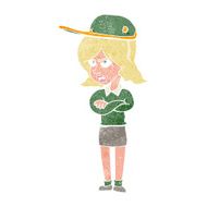 cartoon woman in uniform
