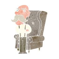 cartoon old man and chair