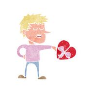cartoon man with valentine gift