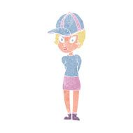 cartoon woman in hat