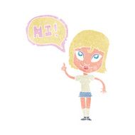 cartoon woman sayin hi