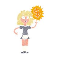 cartoon waitress with money symbol