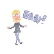 cartoon woman saying easy N2