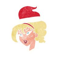 cartoon woman ready for christmas N6