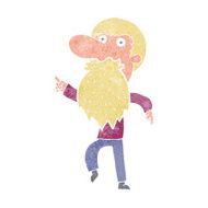 cartoon man wearing fake beard