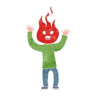 Cartoon Man With Head On Fire N2