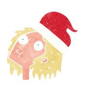 cartoon woman wearing christmas hat N2