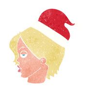 cartoon woman wearing santa hat N2