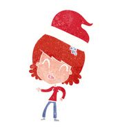 cartoon woman ready for christmas N8