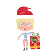 cartoon woman with present N4