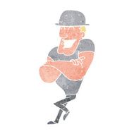 cartoon man wearing bowler hat N4